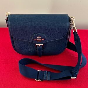 Coach Amelia Saddle Bag/ Crossbody Bag Deep Blue NWOT
